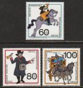 西ドイツ切手　1989年　社会福祉　馬による郵送　3種
