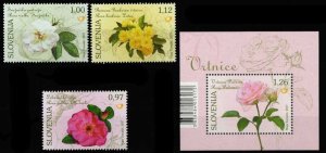 画像1: スロベニア切手　2017年　花　バラ 　4種