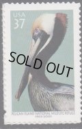 アメリカ切手 　2003年　100 年自然保護区ペリカン島　鳥　カッショクペリカン　1種