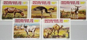 画像1: オートボルタ切手　1972年　鳥　ツメバガン　動物　5種