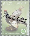 ラトビア切手　2016年　鳥　ラトビア自然史博物館　クロライチョウ　1種
