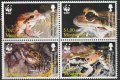 モントセラト切手　2006年　WWF　地球規模の保全 マウンテンチキン　カエル　4種