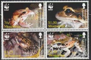 画像1: モントセラト切手　2006年　WWF　地球規模の保全 マウンテンチキン　カエル　4種