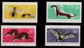 東ドイツ切手　DDR　1962年　生き物　トガリネズミ　イイズナ　コウモリ　蜂　4種