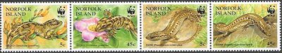 画像1: ノーフォーク島切手 1996年　ロード・ハウ島　絶滅危惧種 トカゲとヤモリ　WWF　4種