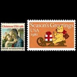 画像1: アメリカ切手  1981年  クリスマス　2種