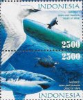 インドネシア切手　2004年　環境への配慮　　鳥　サメ　2種