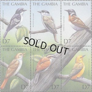 画像1: ガンビア切手　2000年　熱帯の鳥　ノビタキ　6種
