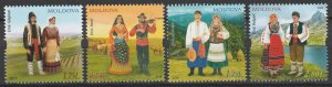 画像1: モルドバ切手　2017‐2022年　民族衣装　4種