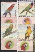 画像1: ルーマニア切手　2023年　世界のオウム 　ゴシキセイガイインコ　4種 (1)