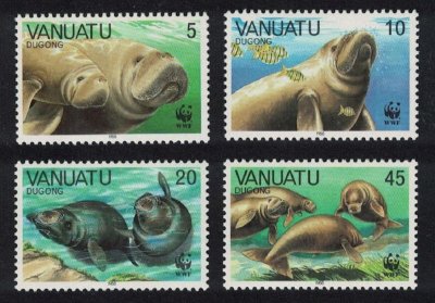 画像1: バヌアツ切手　1988年　WWF　動物　ジュゴン 4種