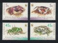 ココス　キーリング諸島切手　2000年   WWF　絶滅危惧種 　カニ　4種