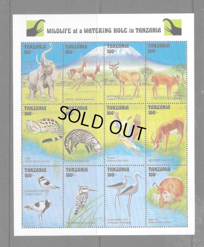 画像2: タンザニア切手　1993年　タンザニアの動物　鳥　カワセミ　12種