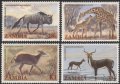 ザンビア切手　1983年　ザンビアの野生動物　オグロヌー　4種