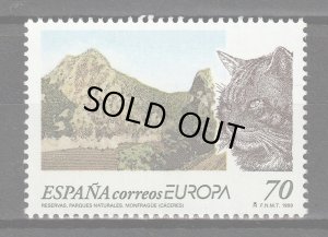 画像1: スペイン切手  1999年　ヨーロッパ　モンフラグエ国立公園　ヤマネコ　1種　
