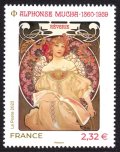 フランス切手 2023年　絵画　ミュシャ　1種