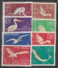 画像2: ルーマニア切手　1957年　ドナウデルタの動物相　鳥　セイタカシギ　8種 (2)