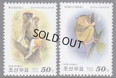 画像1: 北朝鮮切手　2000年　動物　サル　2種