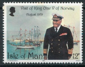 画像1: マン島切手　1979年　ノルウェー国王オラフ5世 　1種