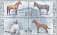 画像1: アルバニア共和国切手　2001年　動物　ネコ　馬　4種 (1)