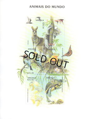 画像2: アンゴラ切手　2000年　鳥　ハチクイ　動物　カエル　6種