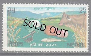 画像1: ネパール切手　1970年　農業年　牛　1種
