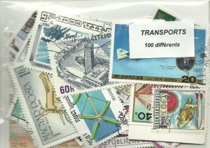 画像1: 世界 乗り物 輸送切手 100