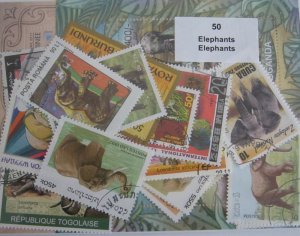 画像1: 世界 象 切手セット50