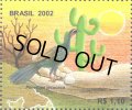 ブラジル切手 2002年　鳥　マミジロシャクケイ　環境　1種