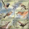 ミクロネシア切手　2001年　アメリカキクイタダキ　鳥　6種