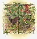 タンザニア切手　1999年　鳥　動物　世界中の動植物　6種