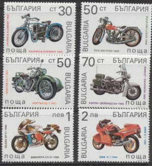 画像1: ブルガリア切手　1992年　オートバイの歴史　ハーレーダビッドソン　ローリン＆クレメント 6種　