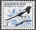 韓国切手　1977年　鳥　カササギ　1種