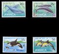 ジャマイカ切手　1988年　シロナガスクジラ　シャチ　4種