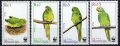 モーリシャス切手　2003年　鳥　WWF  モーリシャスホンセイインコ  4種