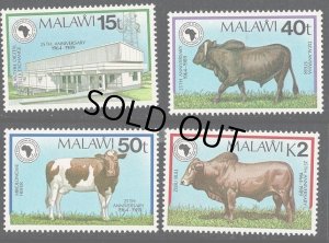 画像1: マラウイ切手　1989年　牛　アフリカ開発銀行創立25周年　4種