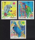 ソマリア切手　1999年　鳥　ゴシキセイガイインコ　4種