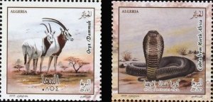 画像1: アルジェリア切手　2019年　アルジェリアの保護種　シロオリックス　動物　2種