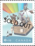 カナダ切手　2024年　気球の中の 動物　鳥　ホッキョクグマ　キツネ　1種