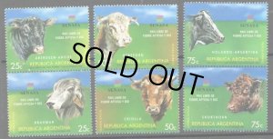 画像1: アルゼンチン切手　1998年 牛　動物　6種