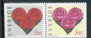 画像1: スウェーデン切手　1997年　バレンタインデー　バラ　花　2種
