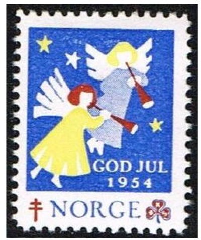 画像1: ノルウェー 　1954年　クリスマスシール