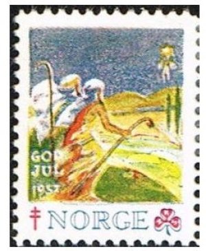 画像1: ノルウェー 　1957年　クリスマスシール