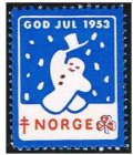 ノルウェー 　1953年　クリスマスシール