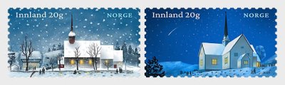 画像1: ノルウェー切手　2023年　クリスマス　教会　聖堂　2種