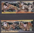 パナマ切手　2007年　WWF　動物　セアカリスザル　4種