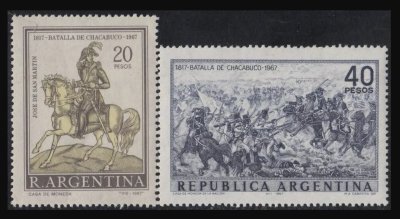 画像1: アルゼンチン切手　1967年　チャカブコの戦い150周年　2種