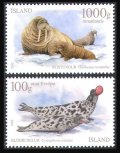 アイスランド切手　2012年　海洋生物　アザラシ　 2種