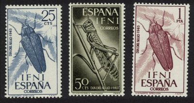 画像1: イフニ切手　1963年　昆虫　3種