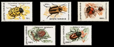 画像1: ルーマニア切手　1996年　昆虫　カブトムシ　5種